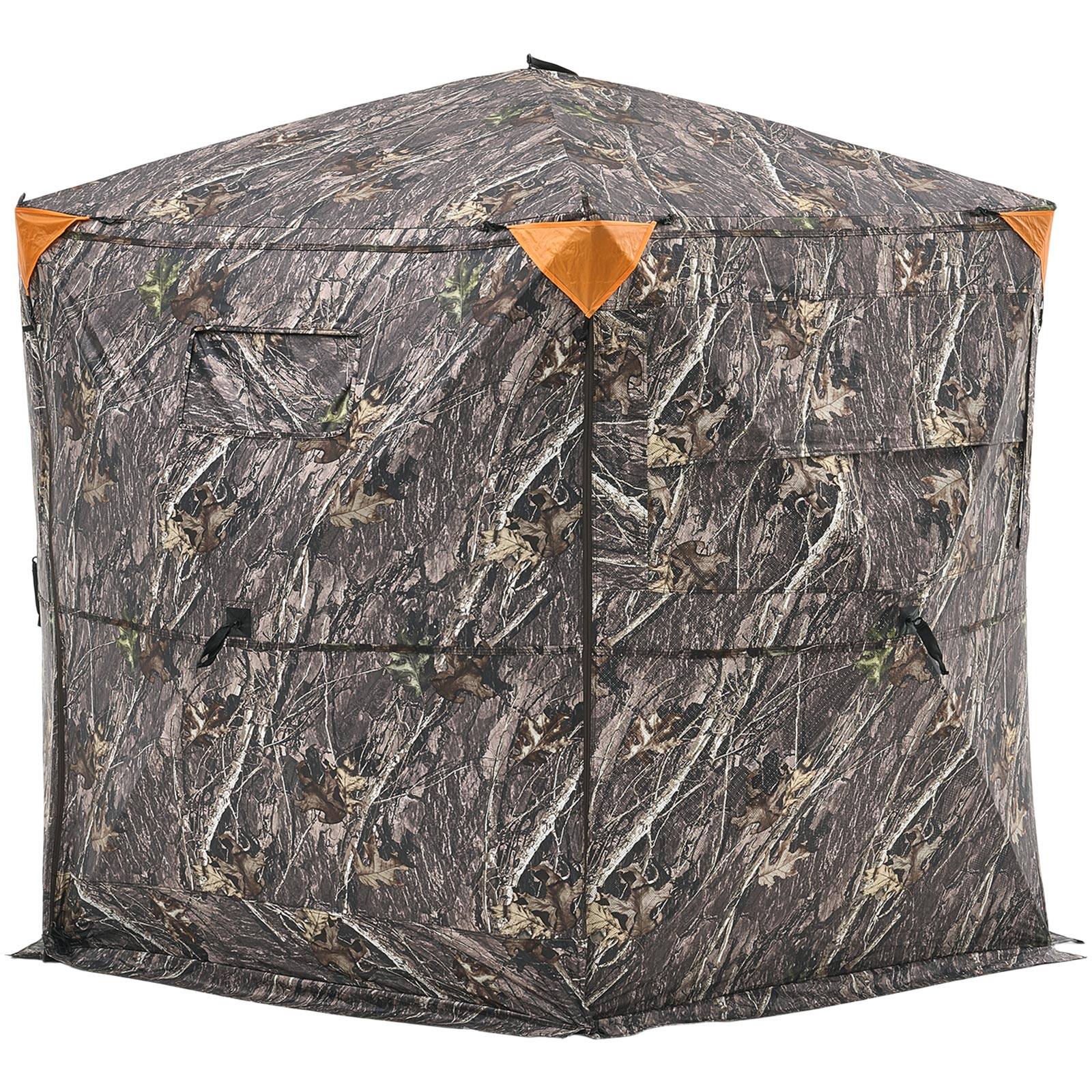 Alt View 5. VEVOR - Hunting Blind, 6-7 Person, 288 Degree 5 Side See-Through Ground Blinds with Carrying Bag, Portable Camouflage Tent - camouflage color.