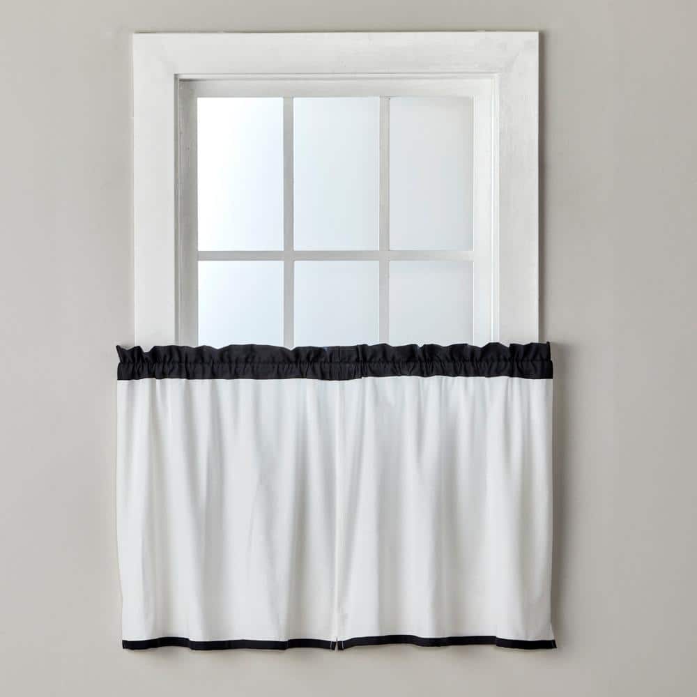 SKL Home - By Saturday Knight Ltd Marrisa Curtain Tier Pair - 2-Pack - 56" x 24" - Black