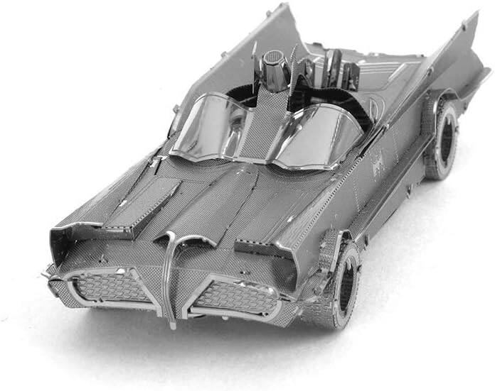 Alt View 3. Metal Earth - Metal Earth Batman Classic Batmobile 1966 3D Metal Model Kit Fascinations - Silver.