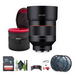 Samyang - SYIO85AF-E 85mm F1.4 Auto Focus Weather Sealed Lens + Bundle - Black