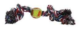 BOSS PET - Digger's Cotton Rope with Tennis Ball Rope with Tennis Ball Dog Toy Large 1 pk - Multicolored