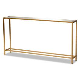 Baxton Studio - Alessa Modern and Contemporary Glam Finished Metal and MirroGlass Console Table - Gold
