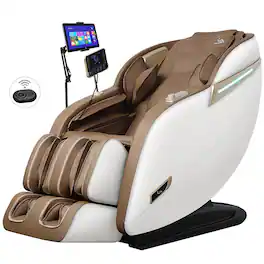 MassaMax - MD906 3D SL Track Smart Massage Chair with Voice Control, AI Body Scan, Zero Gravity,Heat Function - Beige