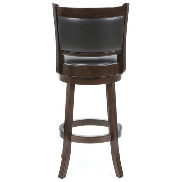 Alt View 1. Hivvago - Cappuccino 29-inch Swivel Barstool with Faux Leather Cushion Seat - Black.