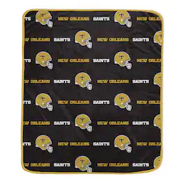 Pegasus - New Orleans Saints 60" x 72" Repeat Helmet Wordmark Ultra Soft Blanket - Multicolor