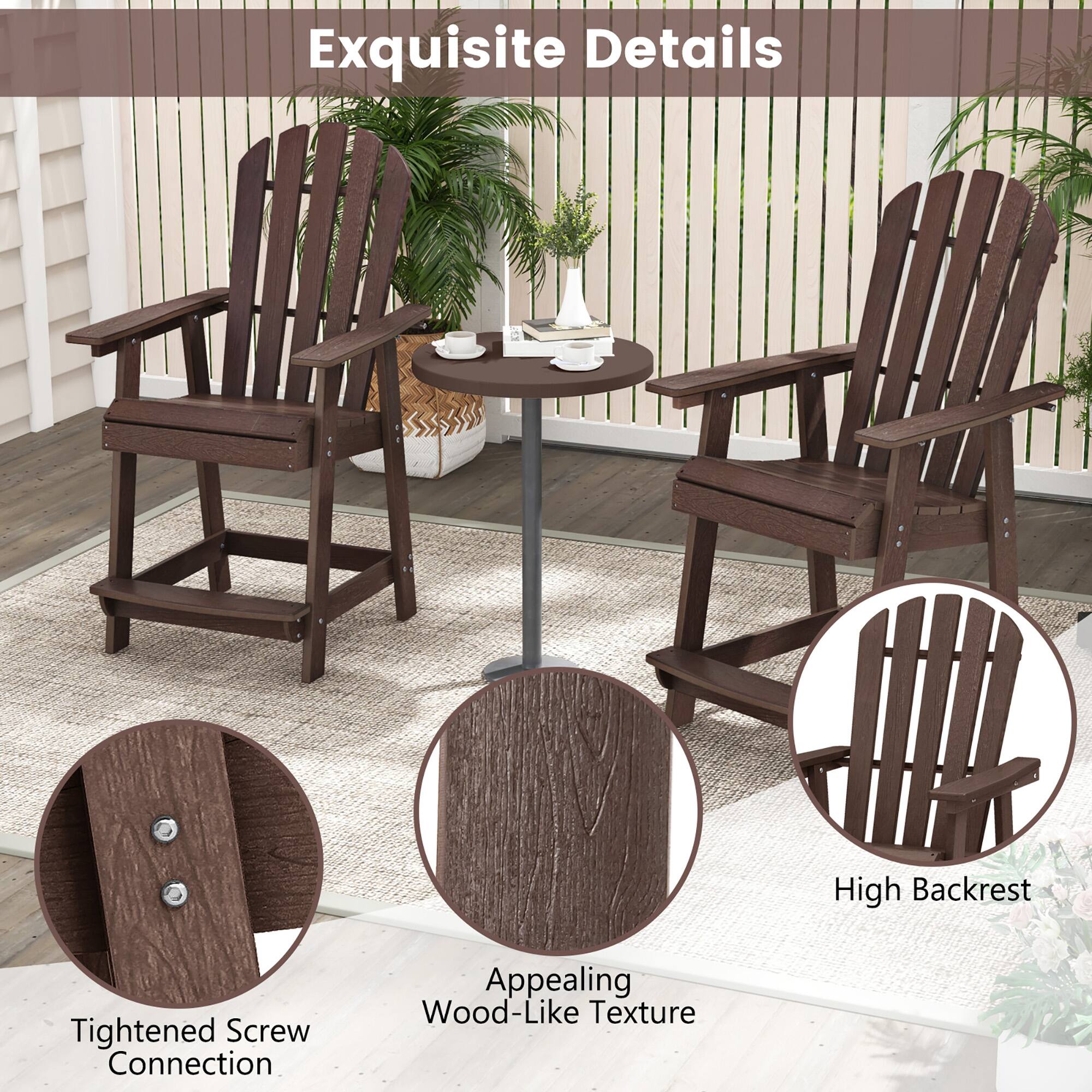 Exquisite Details: High Backrest, Tightened Screw Connection, Appealing Wood-Like Texture