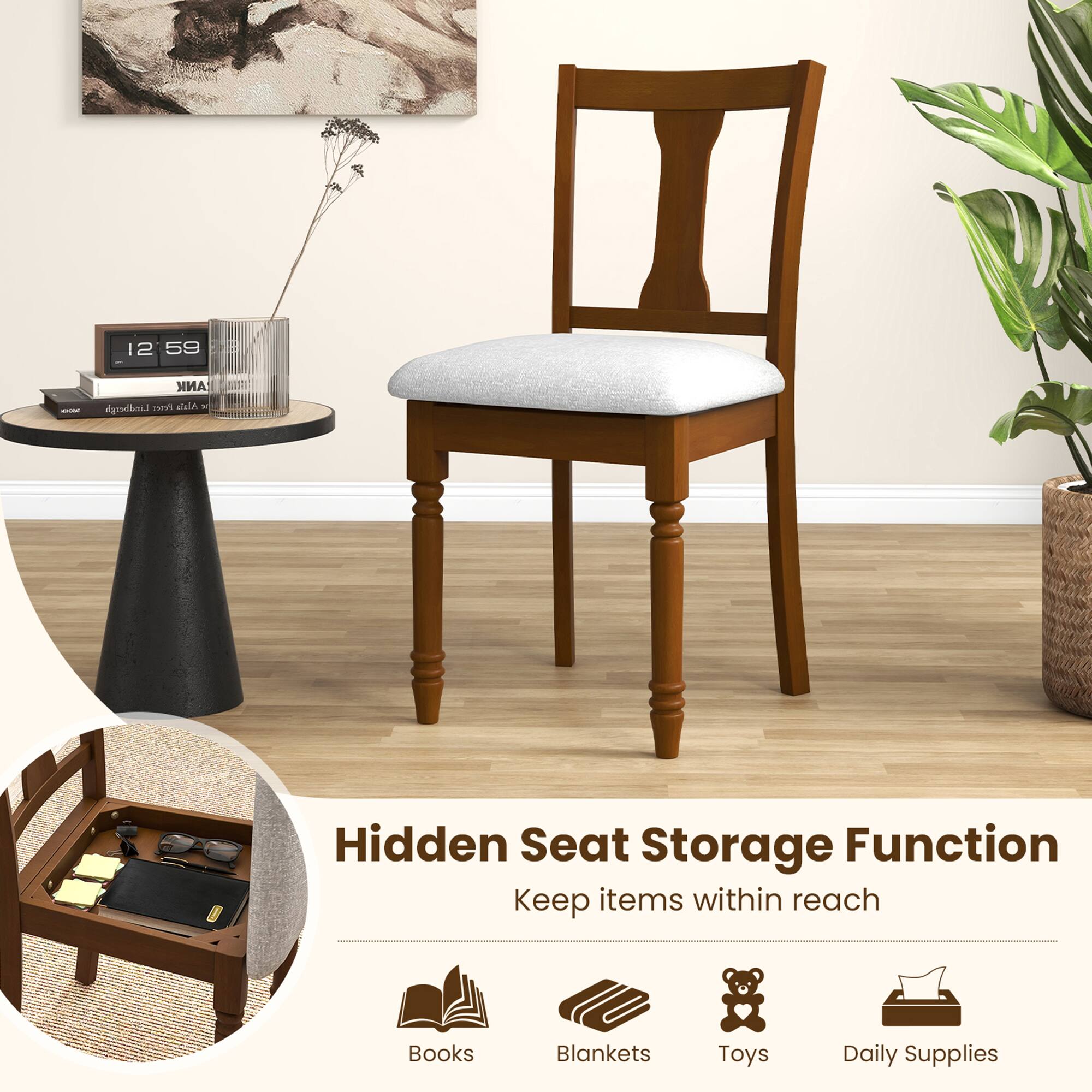 12:59 - ANK London T Alsa

Hidden Seat Storage Function
Keep items within reach
Books, Blankets, Toys, Daily Supplies
