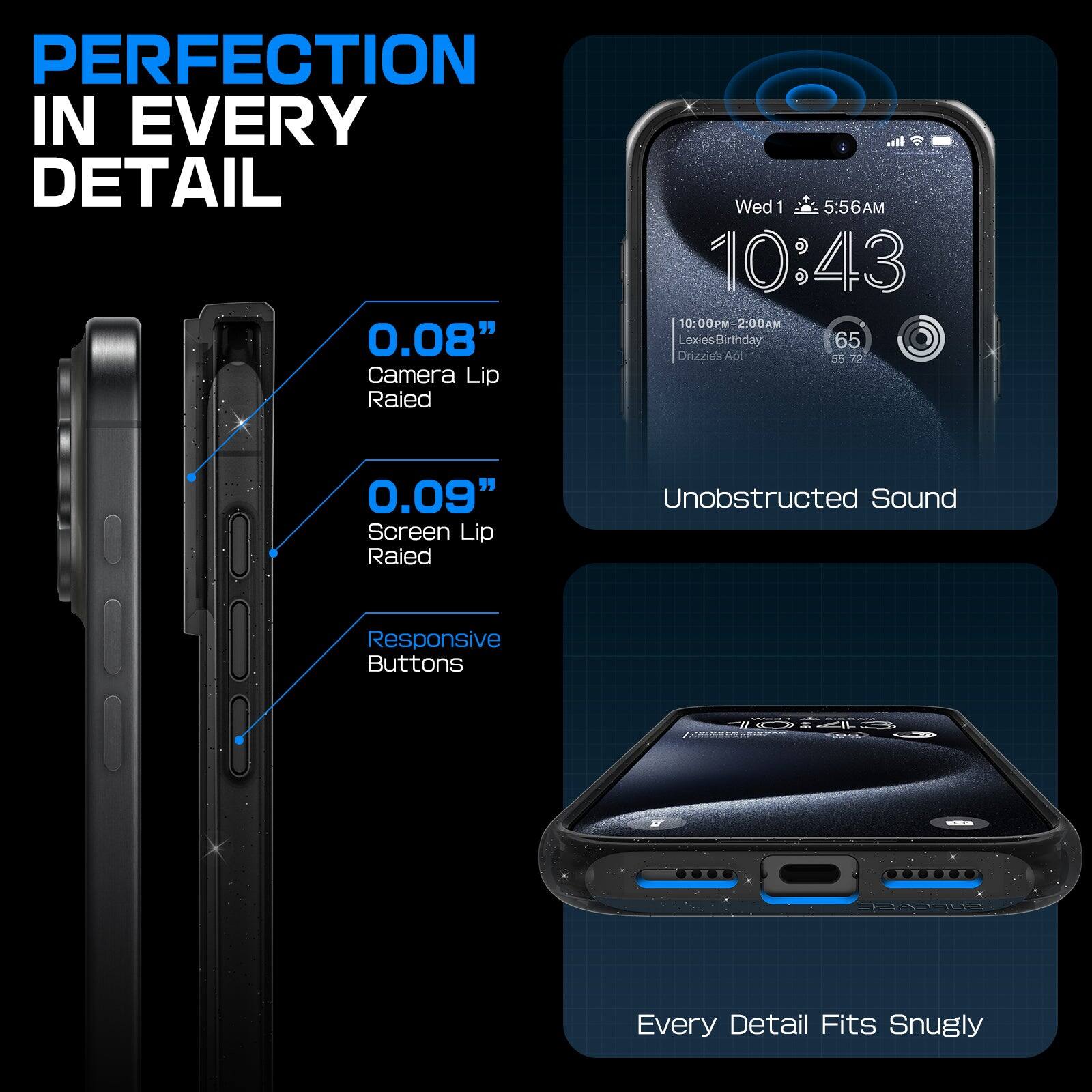 PERFECTION IN EVERY DETAIL

0.08" Camera Lip Raised
0.09" Screen Lip Raised

Responsive Buttons

Unobstructed Sound

Every Detail Fits Snugly