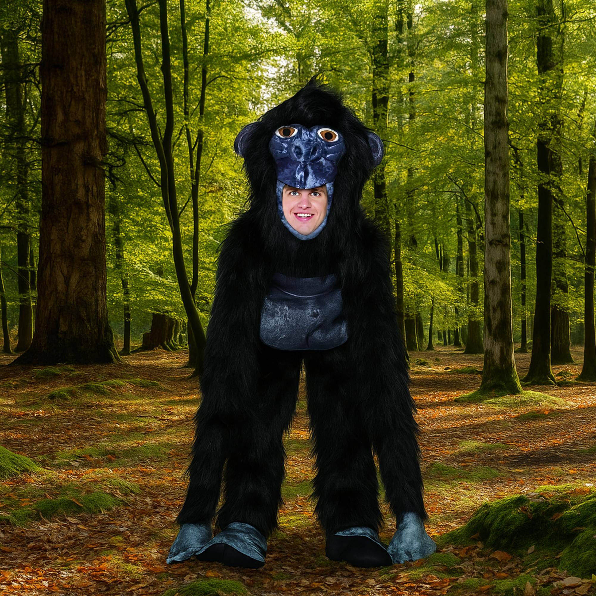 Alt View 10. Rasta Imposta - Gorilla Adult Costume | One Size (42-48 Inch Chest) - Black.