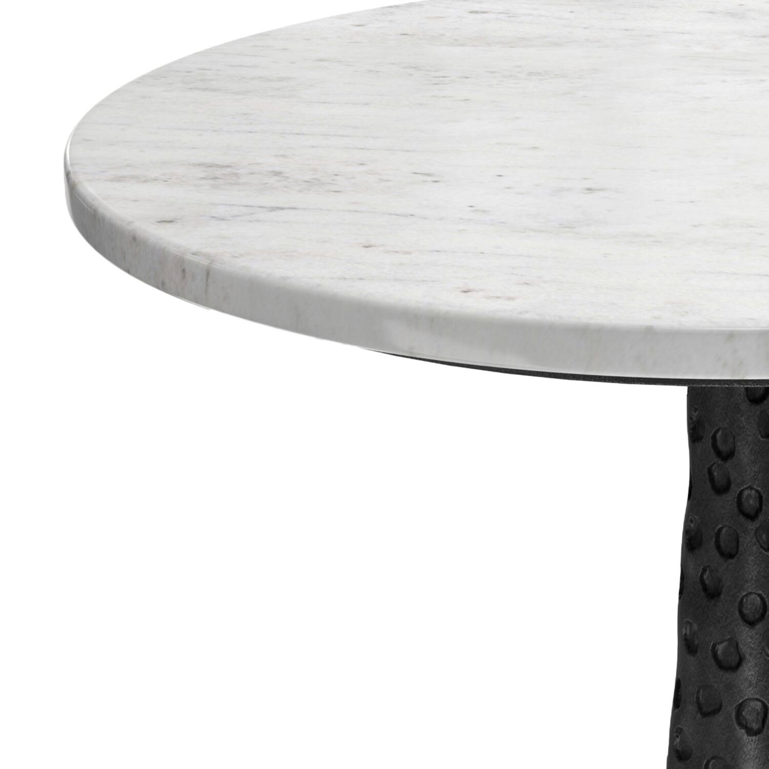 Alt View 2. Simpli Home - Myles 16 inch Wide Aluminum and Marble Side Table in Black - Black.