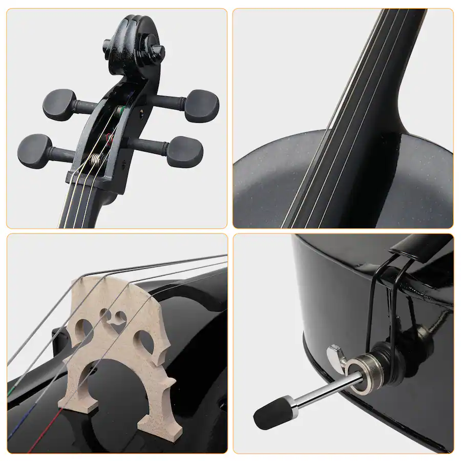 String And Bow Instruments Winado 3/4 Beginner Cello Instrument for Adults, Acoustic Cello Set ...