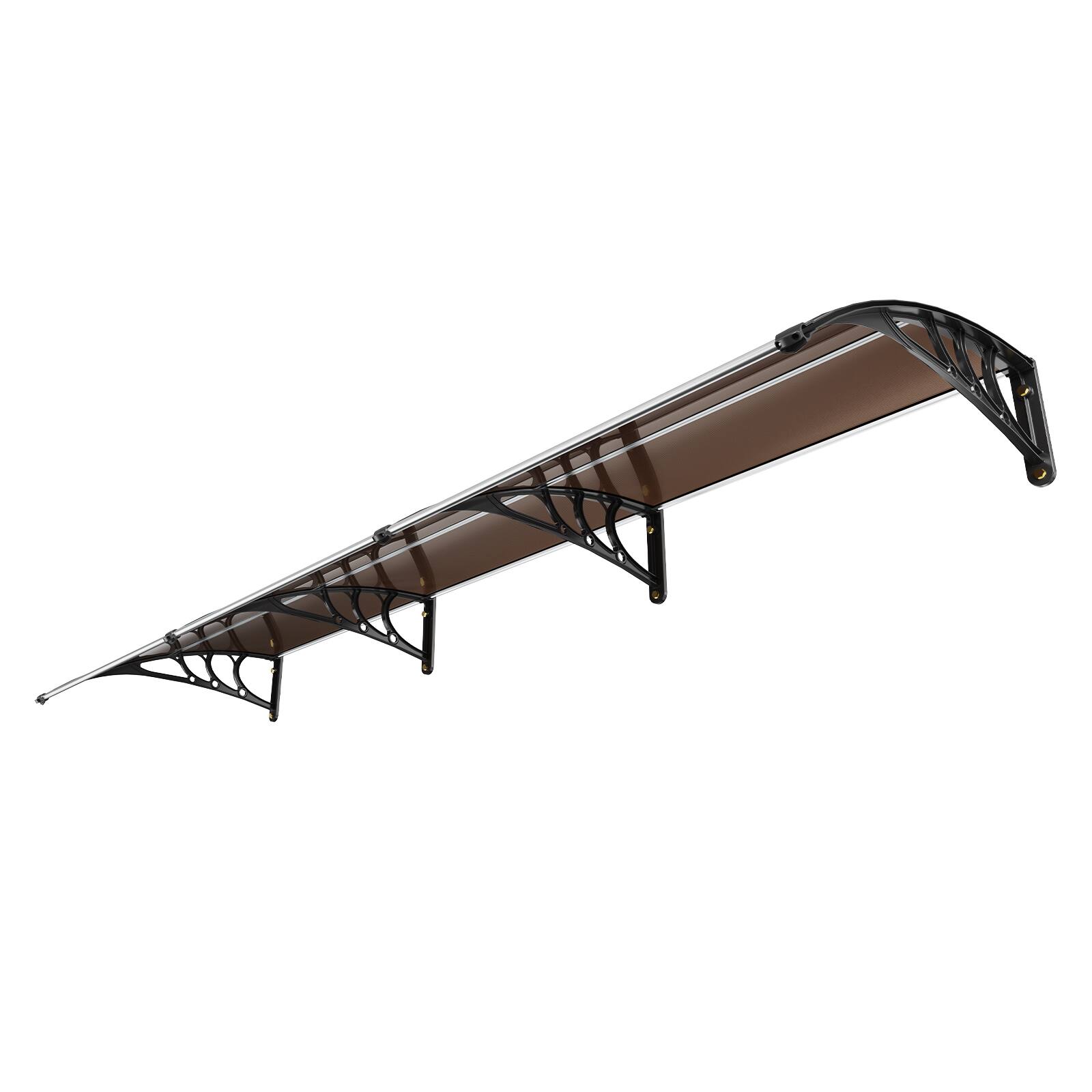 Alt View 5. VEVOR - Window Door Awning Canopy 40" x 120", UPF 50+ Polycarbonate Entry Door Outdoor Window Awning Exterior - Brown.