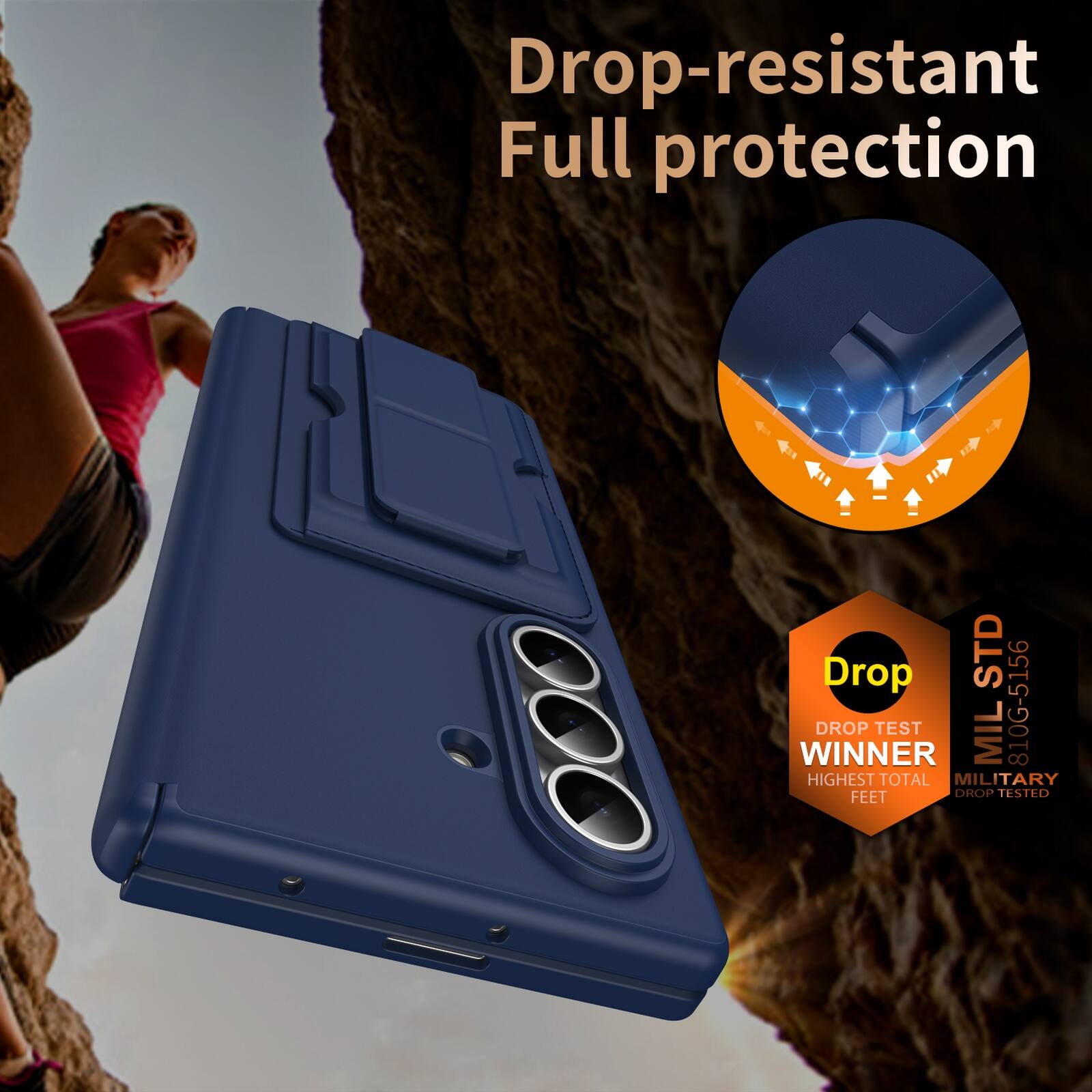 Drop-resistant Full protection

Drop STD WINNER
DROP TEST
MIL 810G-5156
HIGHEST TOTAL MILITARY FEET DROP TESTED