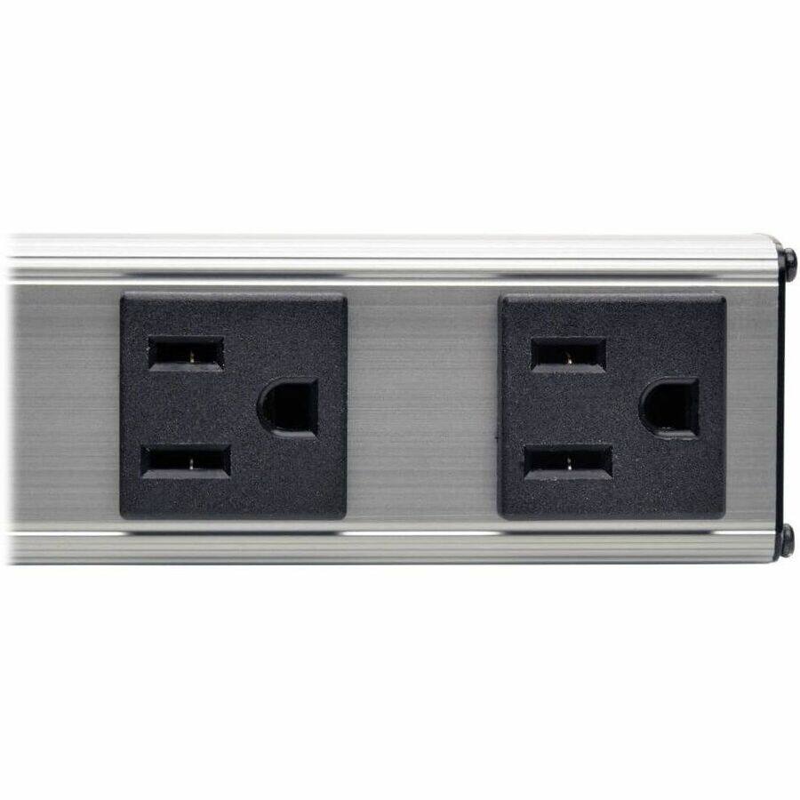 Alt View 3. Tripp Lite - Eaton Tripp Lite Series 4-Outlet Power Strip, 10 ft. (3.05 m) Cord, NEMA 5-15P Plug, 12 in. - NEMA 5-15P - 4 x NEMA - Gray,Black.