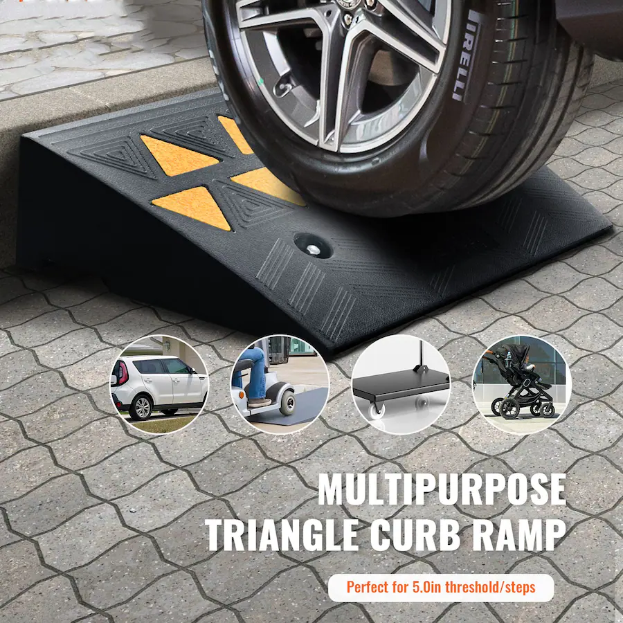 Multi Purpose Ramp VEVOR Rubber Curb Ramp 2 Pack, 5