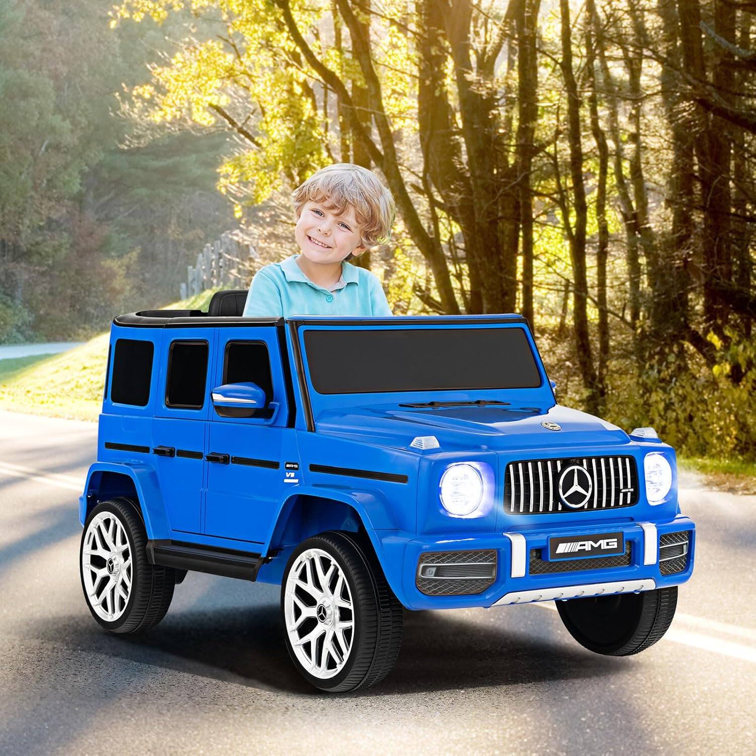 Alt View 1. Costway - Costway 12V Kids Ride On Car Licensed Mercedes Benz G63 Electric Vehicle with Remote Control - Blue.