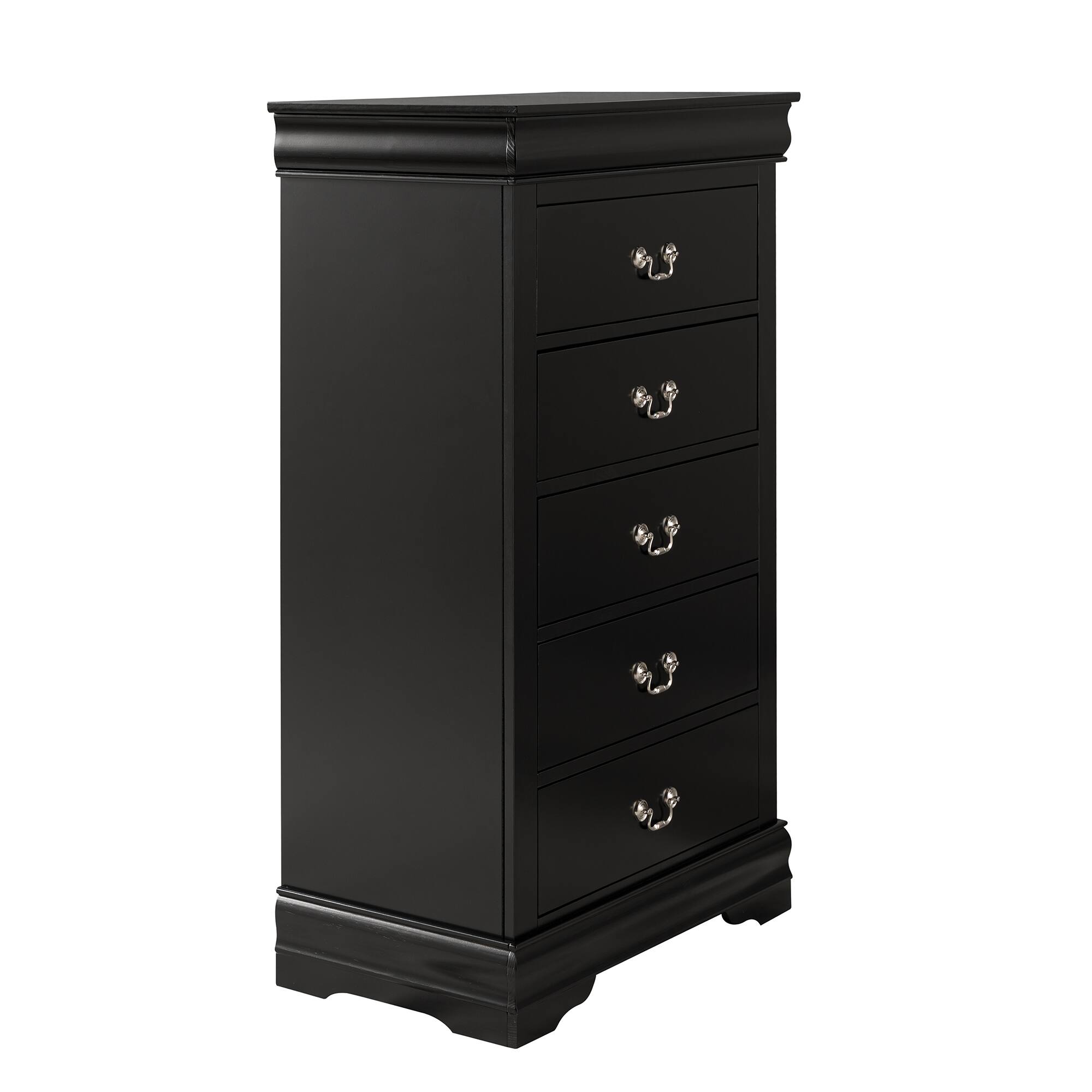 Alt View 5. Vaczon - Solid Wood Dressing Chest Multi‑Drawer Dresser Cabinet English Dovetail for Bedroom, Closet & Hallway Storage - Black.