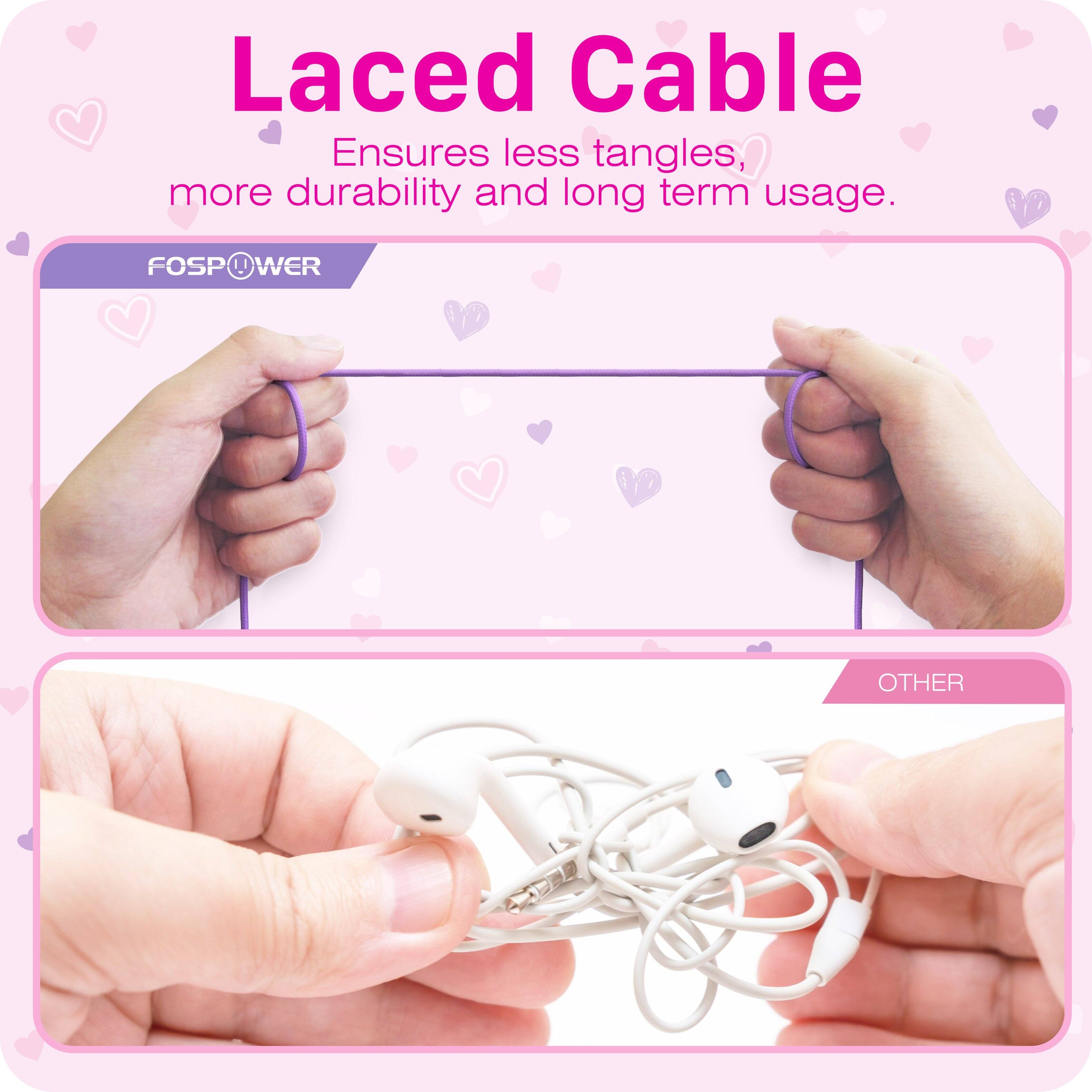 Laced Cable, Ensures less tangles, more durability and long term usage. FOSPOWER, OTHER