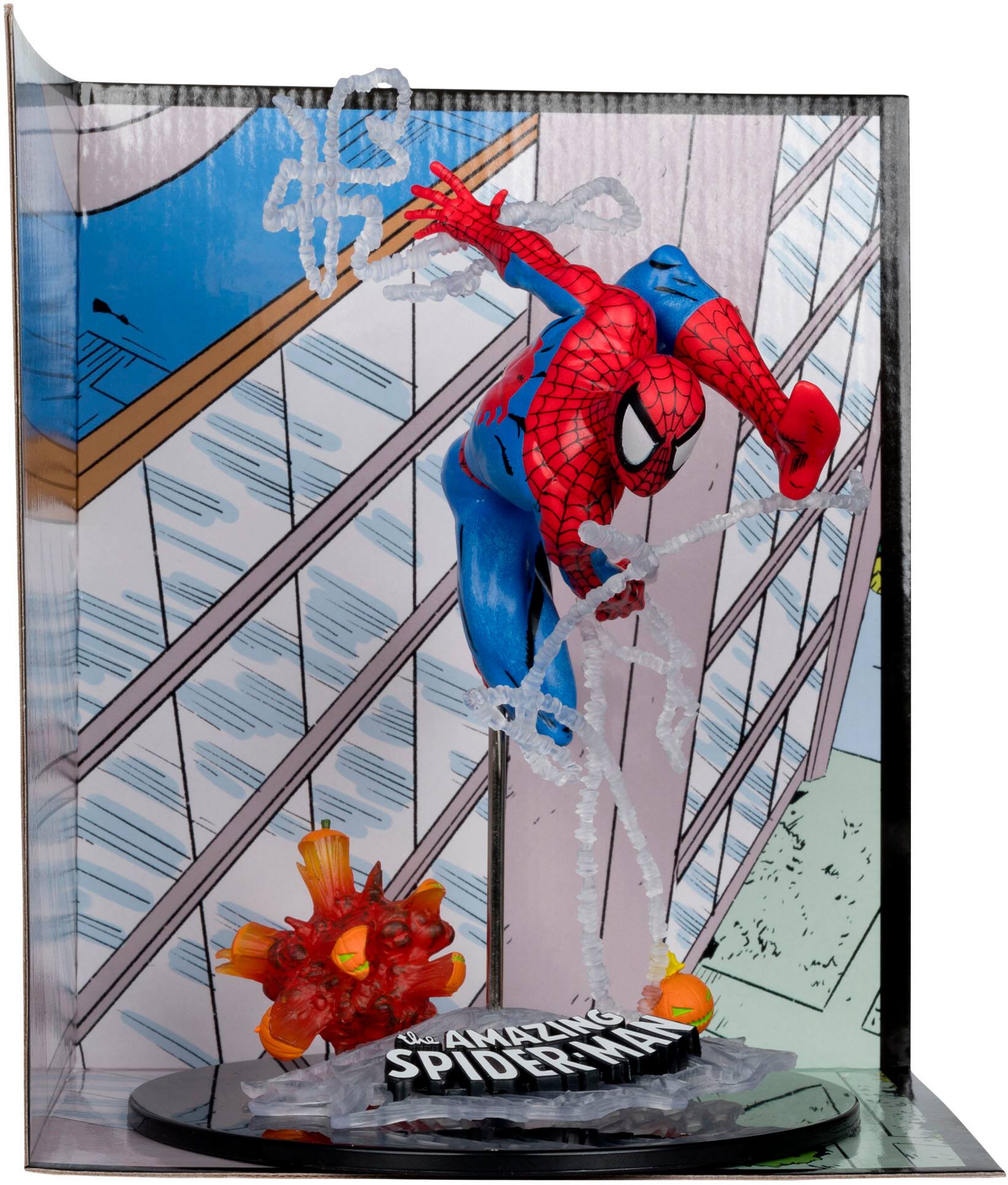 McFarlane Toys - Marvel 6.6" Spider-Man 1:10th Scale Collectible with Scene (The Amazing Spider-Man #302)