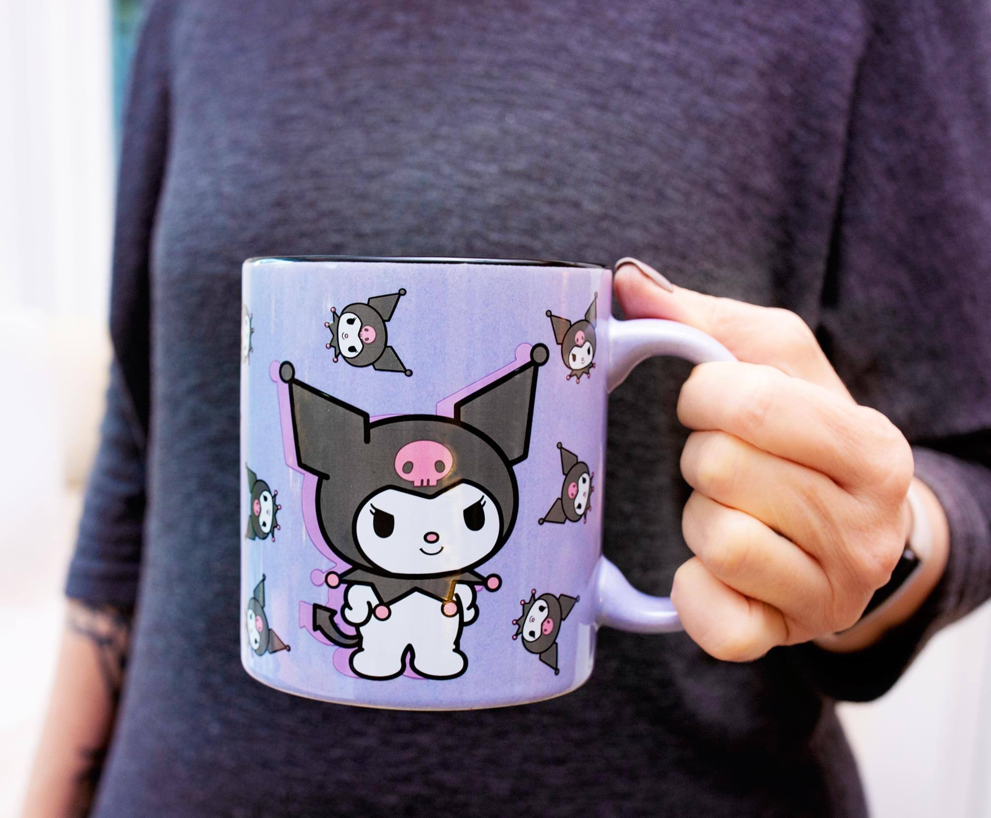 Alt View 4. Silver Buffalo - Sanrio Kuromi Purple Ceramic Mug | Holds 20 Ounces - Purple.