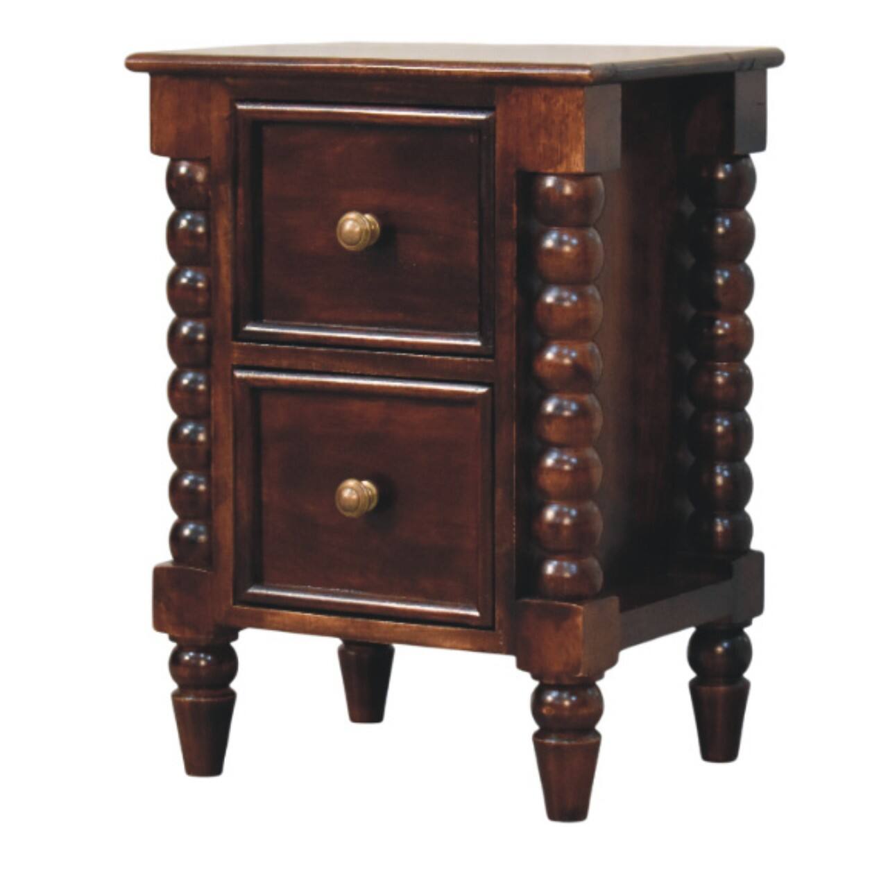 Left. Artisan Furniture - Artisan Furniture Solid Wood Bexley Spindle Bedside - Brown.