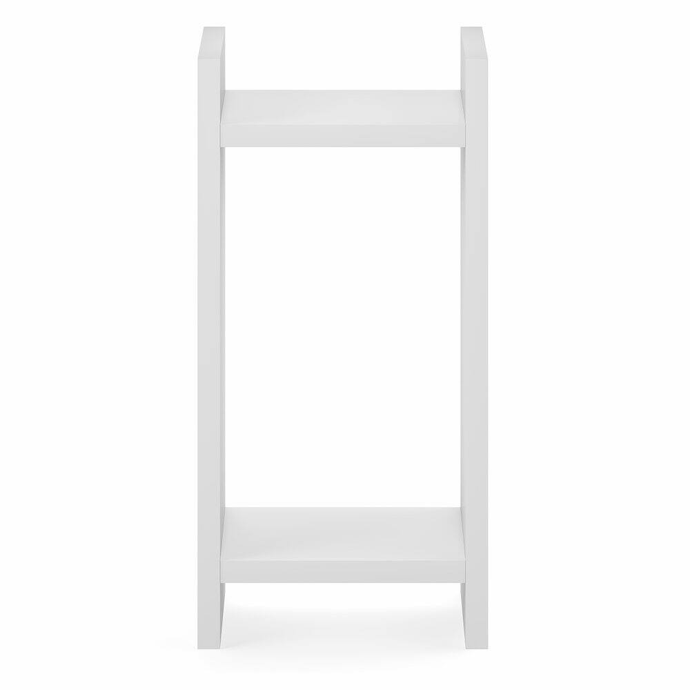 Left. Furinno - VIOLA Tall Night Stand, 2-Tier Bedside Table with Open Shelf, Side Table, End Table, with 1.2-Inch Extra Thick Frame - White.