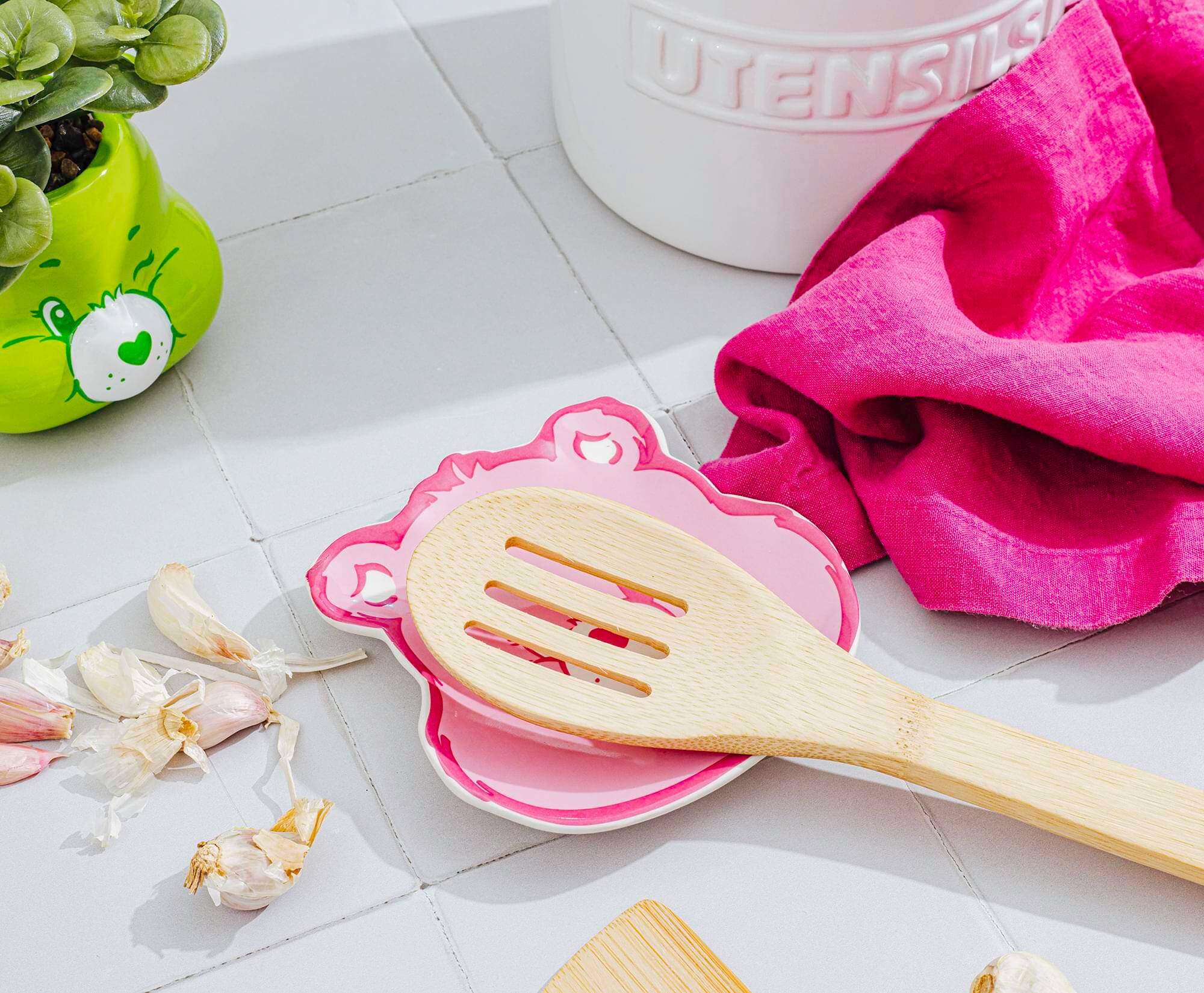 Alt View 5. Silver Buffalo - Care Bears Cheer Bear Face Sculpted Ceramic Trinket Tray Dish - Pink.