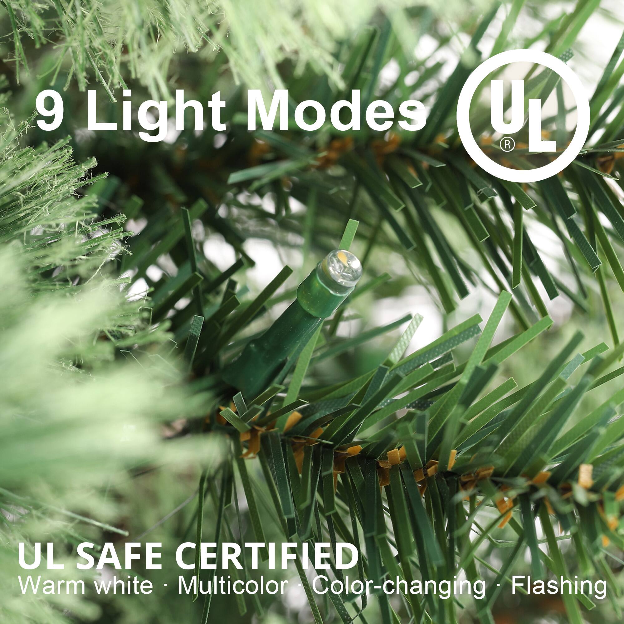 9 Light Modes  
UL SAFE CERTIFIED  
Warm white • Multicolor • Color-changing • Flashing