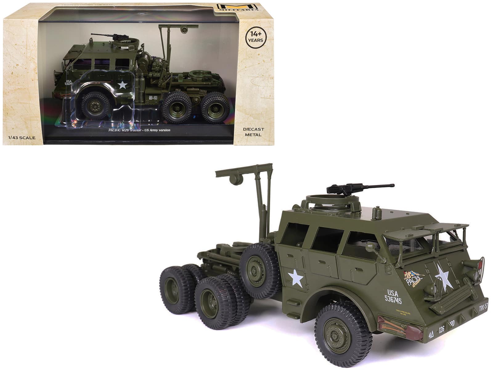 "Pacific M26 Tractor Olive Drab ""United States Army"" 1/43 Diecast Model by Militaria Die Cast" price history on PriceWatchPro