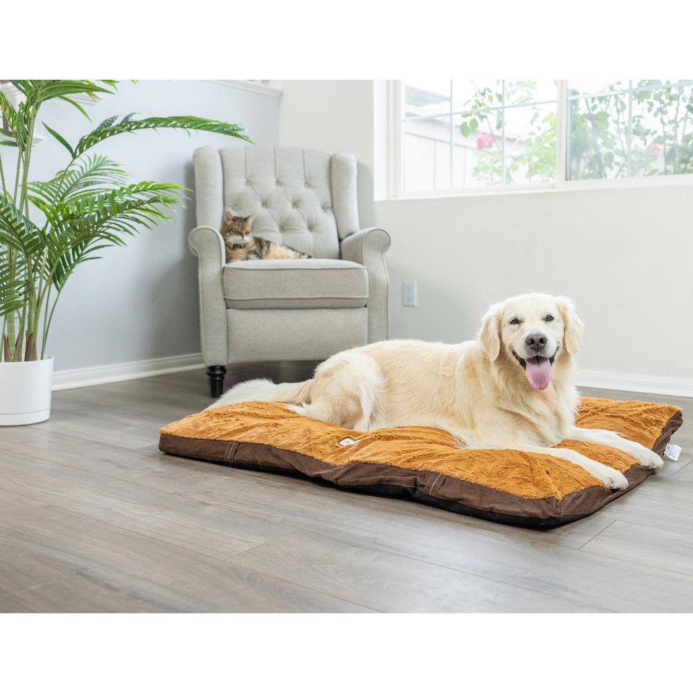 Alt View 1. Armarkat - Extra Large Pet Bed Mat With Poly Fill Cushion In Mocha and Earth Brown - Brown.