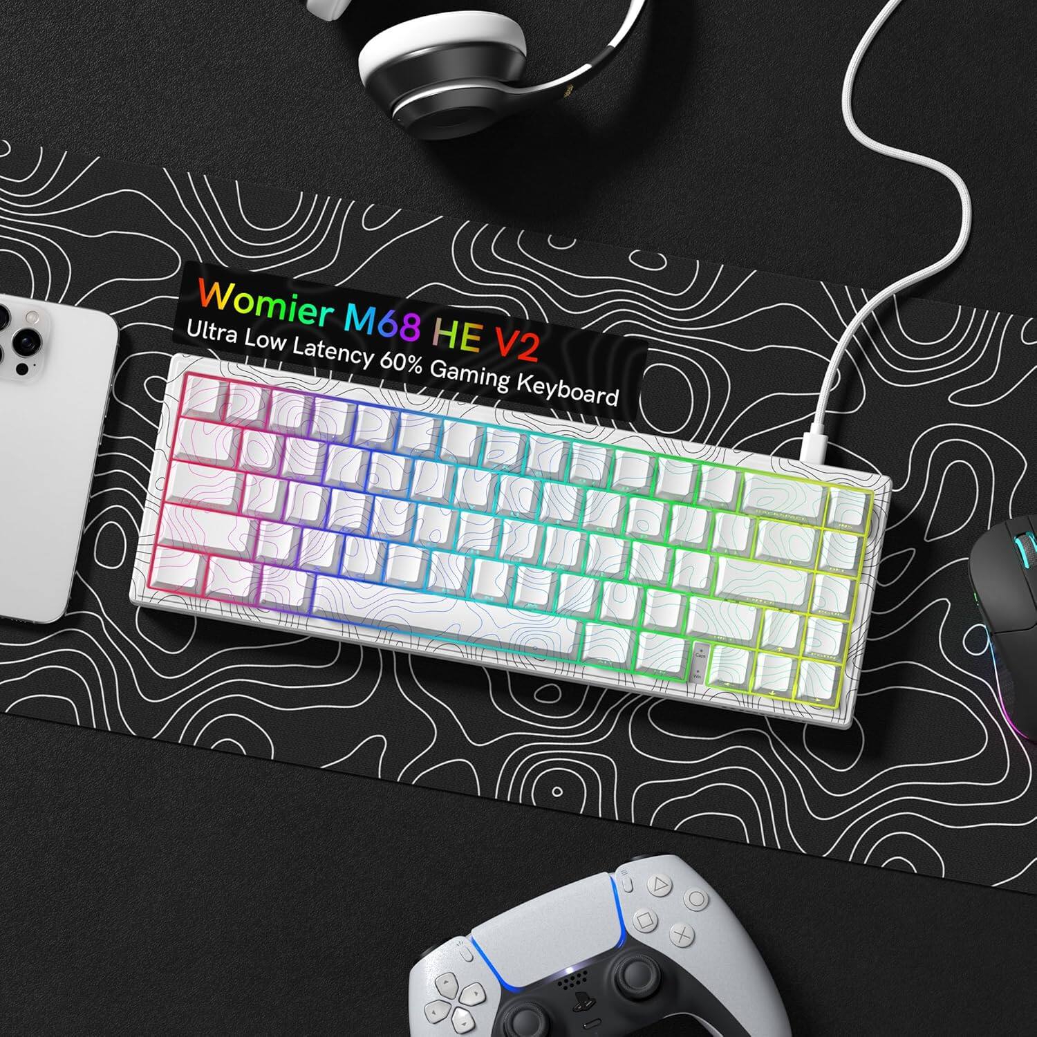 Ultra Low Latency 60% Gaming Keyboard

Womier M68 HE V2