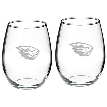 Front. Jardine - Oregon State Beavers 2-Piece 21oz. Stemless Wine Glass Set - Multicolor.