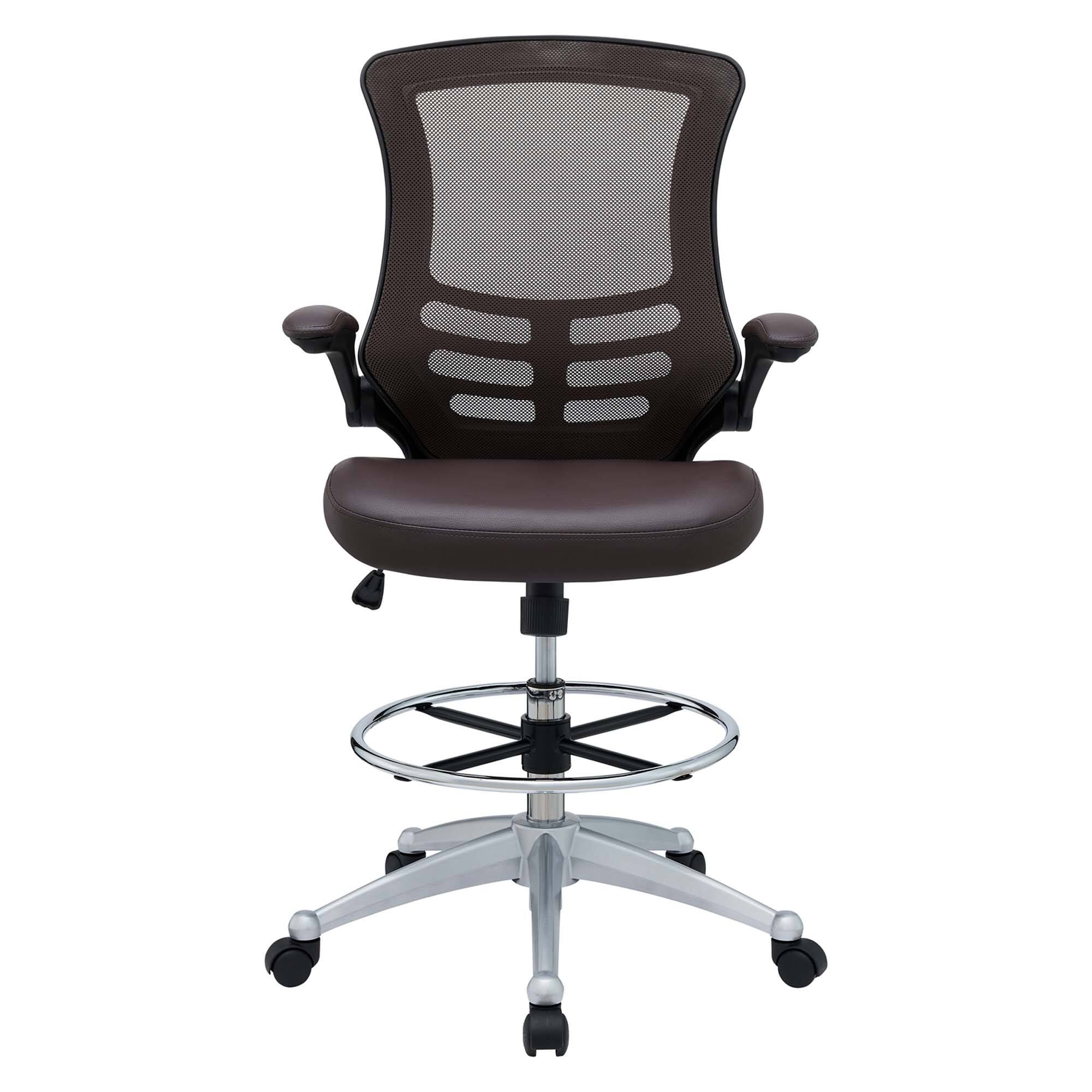 Alt View 4. Modway - Attainment Vinyl Drafting Chair by Modway - Brown.