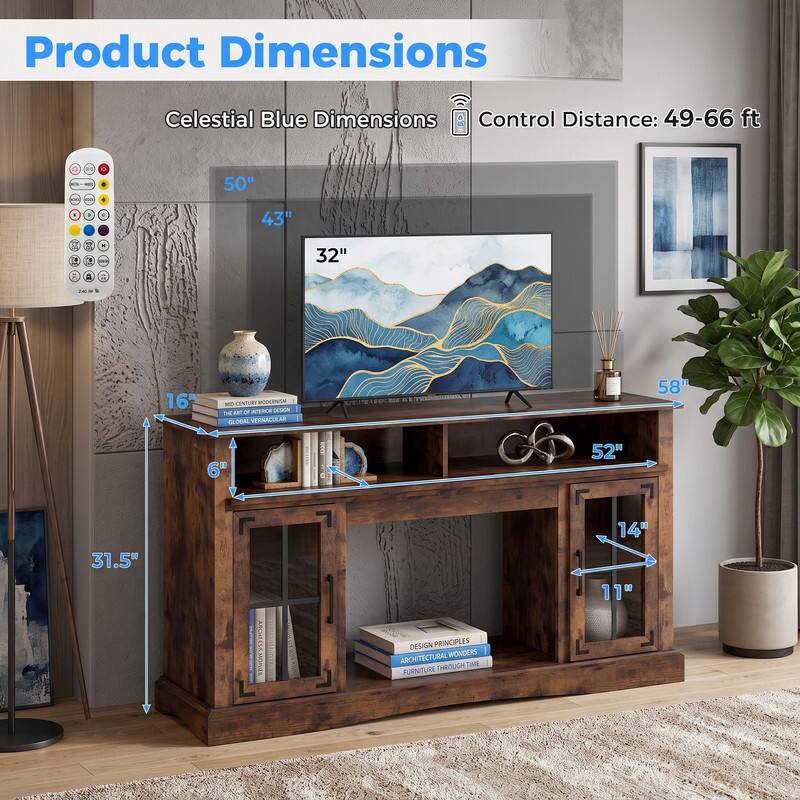 Product Dimensions  
Celestial Blue Dimensions  
Control Distance: 49-66 ft  

50"  
43"  
32"  
16"  
6"  
31.5"  
58"  
52"  
14"  
11"  

MO CENTURY MODERNISM DE ART OF INTERIOR PASSING GLOBAL VERNACULAR  
58TH  
DESIGN PRINCIPLES ARCHITECTURAL WONDERS THROUGH TIME FURNITURE