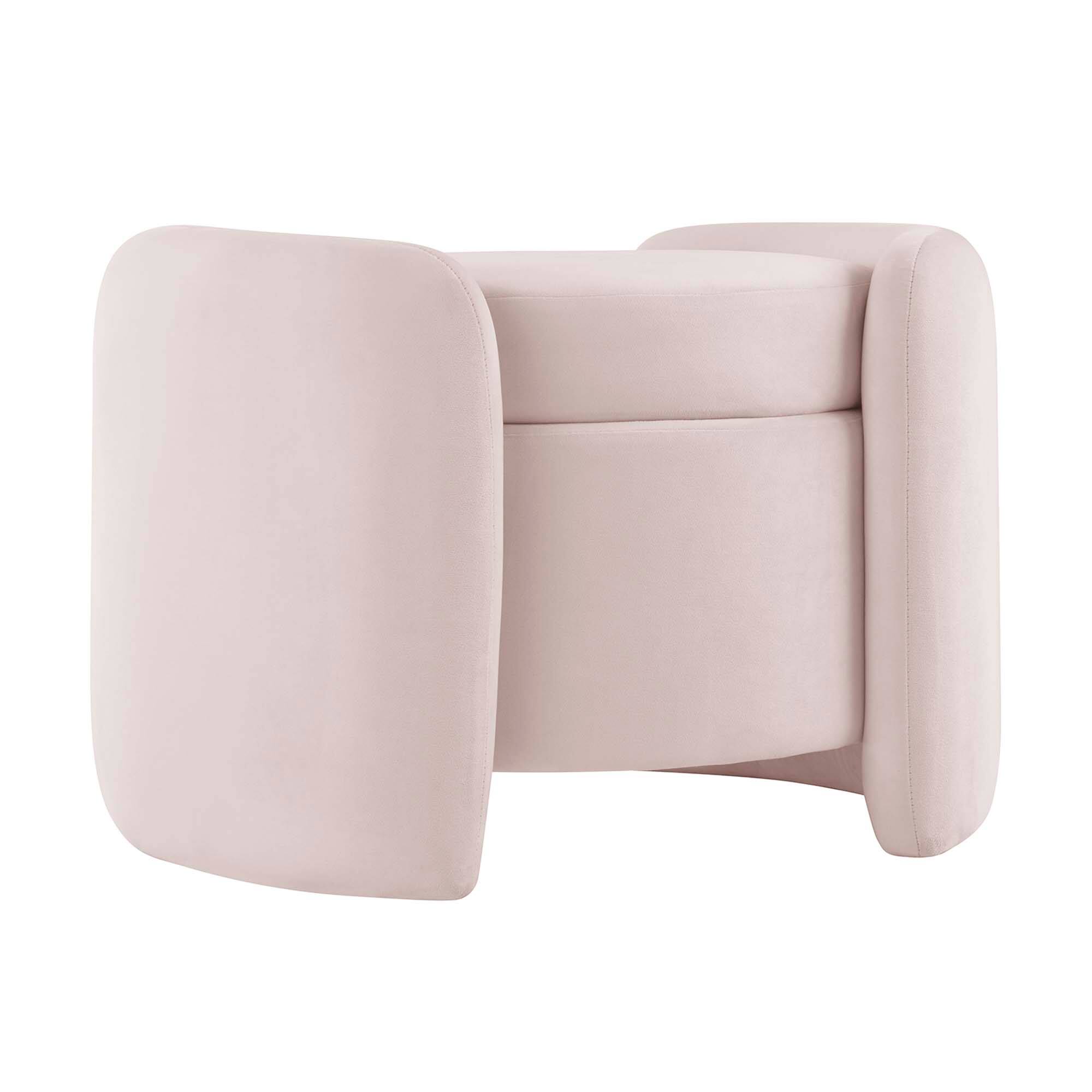 Angle. Modway - Nebula Upholstered Performance Velvet Ottoman by Modway - EEI-6055-PNK.