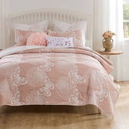 BreeBe - Mariposa Coverlet Set - 2-Piece Twin/XL - Pink
