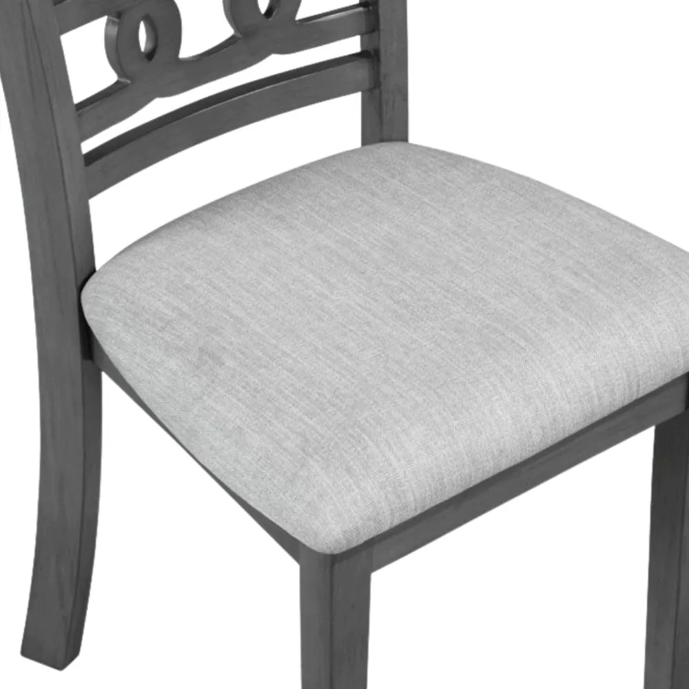 Alt View 3. FurniFact - Solid Wood Dining Chair Set of 4 Fabric Seat Contemporary Gray Style - Grey.