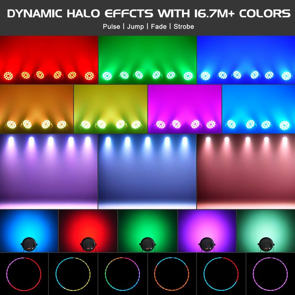 DYNAMIC HALO EFFECTS WITH 16.7M+ COLORS  
Pulse | Jump | Fade | Strobe