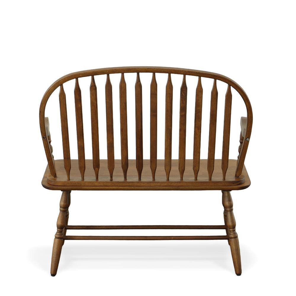 Left. Carolina Chair & Table - Windsor Bench - American Oak - American Oak.