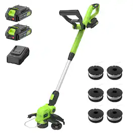 Steelite - 21V MAX 12-Inch 2-in-1 Electric Cordless Grass String Trimmer Cutter Lawn Edger with 2 x 2.0Ah Battery & 1 x Charger