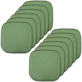 Sweet Home Collection - Honeycomb Memory Foam No Slip Back 16" x 16" Chair Pad Cushion, 12-Pack - Green