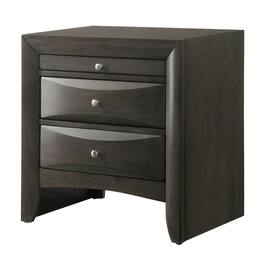 Manhattan Lane - Wooden Nightstand with Bevel Drawer Front - Gray