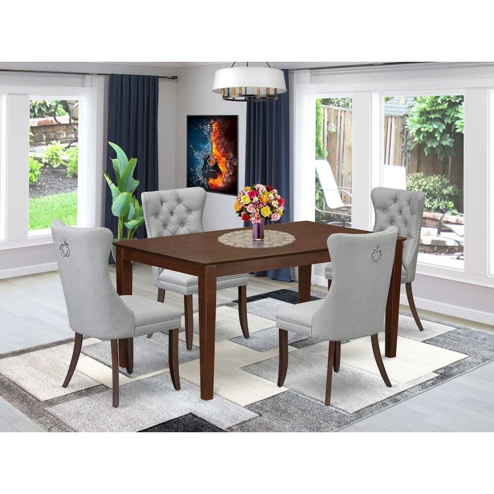 Alt View 8. East West Furniture - 5 Piece Dining Room Table Set Consists of a Rectangle Kitchen Table - Red.