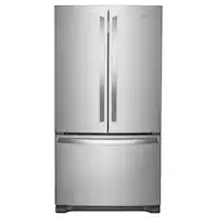 Whirlpool - 20 Cu. Ft. French Door Bottom Mount Counter-Depth Refrigerator - Stainless Steel - Front_Zoom