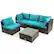 Left. Costway - 5PCS Patio Rattan Furniture Set Cushioned Sofa Chair Tea Table - Turquoise.