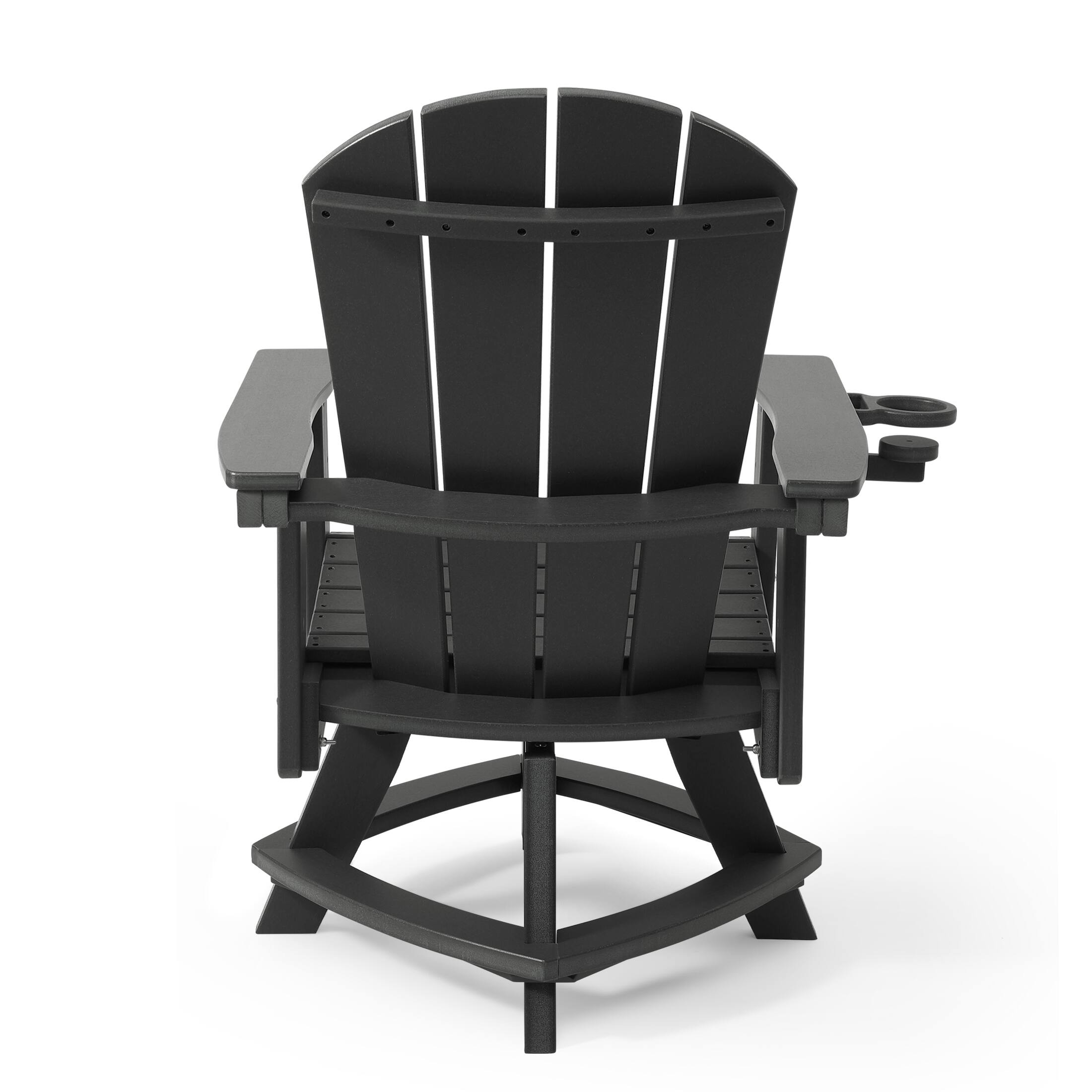 Alt View 1. WestinTrends - WestinTrends Malibu Outdoor HDPE Swivel Adirondack Patio Dining Chair With Cup Holder - Gray.