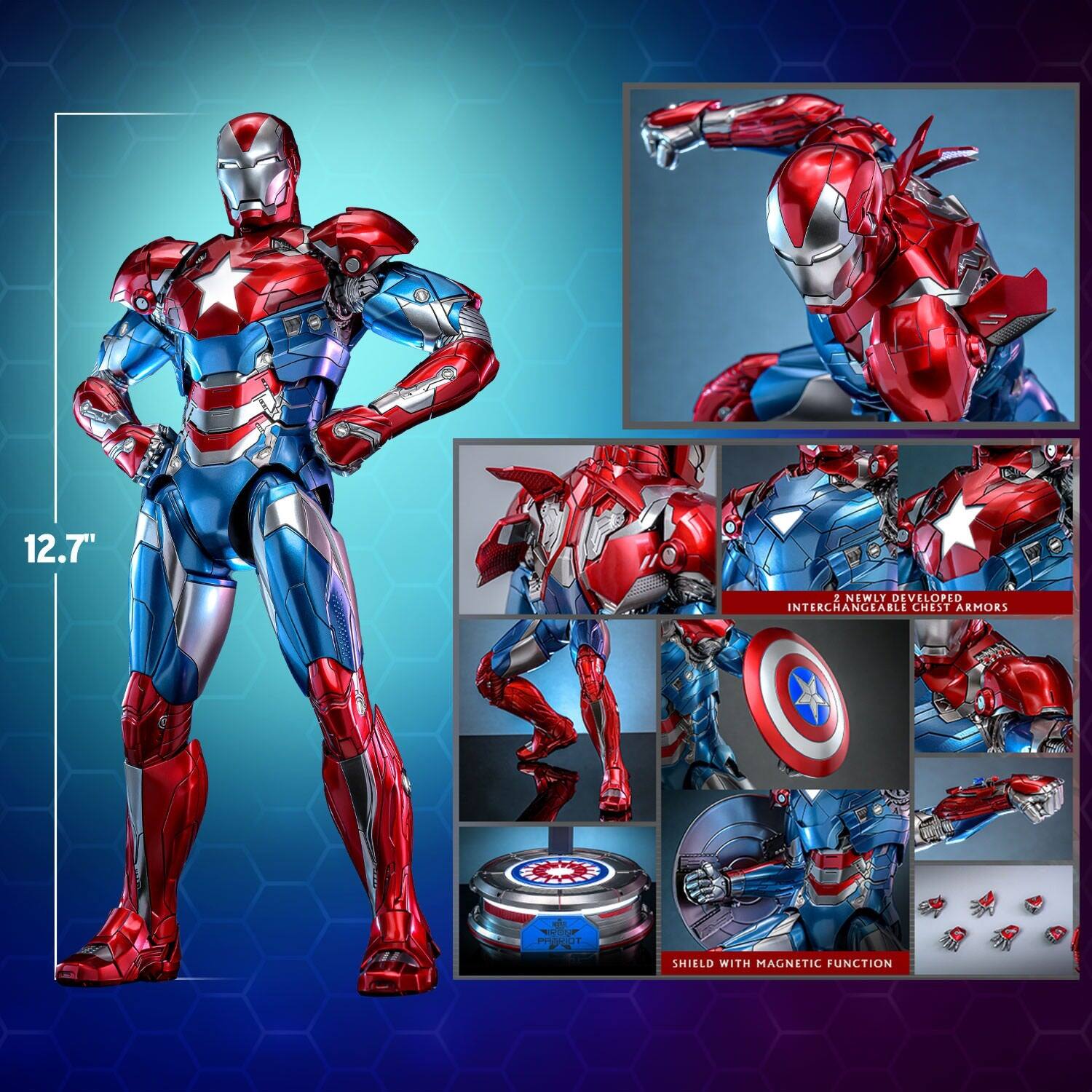 12.7" 2 NEWLY DEVELOPED INTERCHANGEABLE CHEST ARMORS SHIELD WITH MAGNETIC FUNCTION