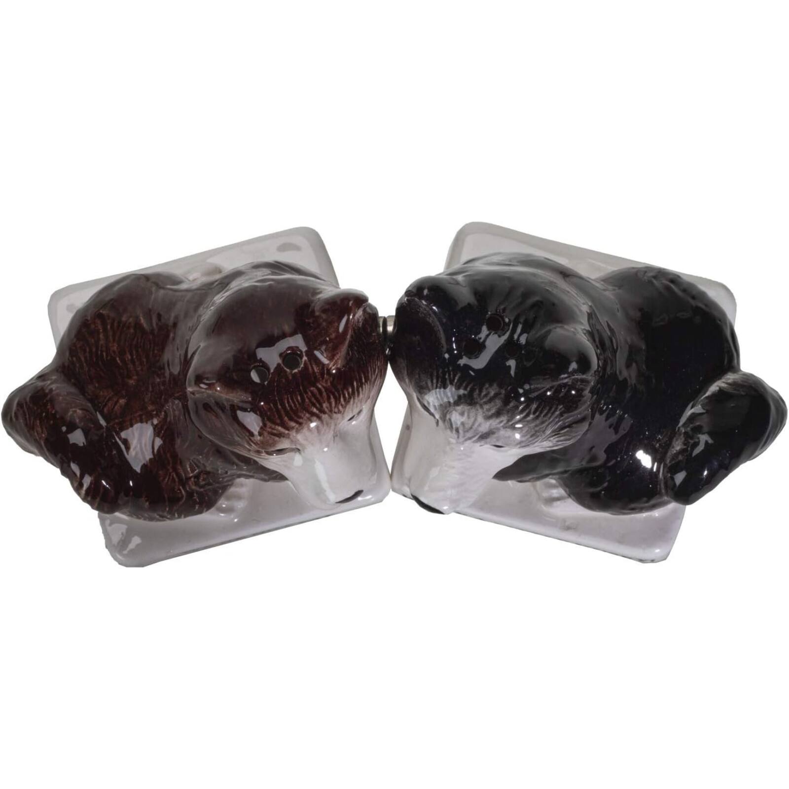 Left. Pacific Trading - We're Not Fat Huskies Ceramic Salt and Pepper Shakers Set - Black.