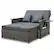 Front. Costway - Wicker Loveseat Sofa Set Patio Rattan Daybed with Ottoman & Retractable Side Tray - Mix Gray + Gray.
