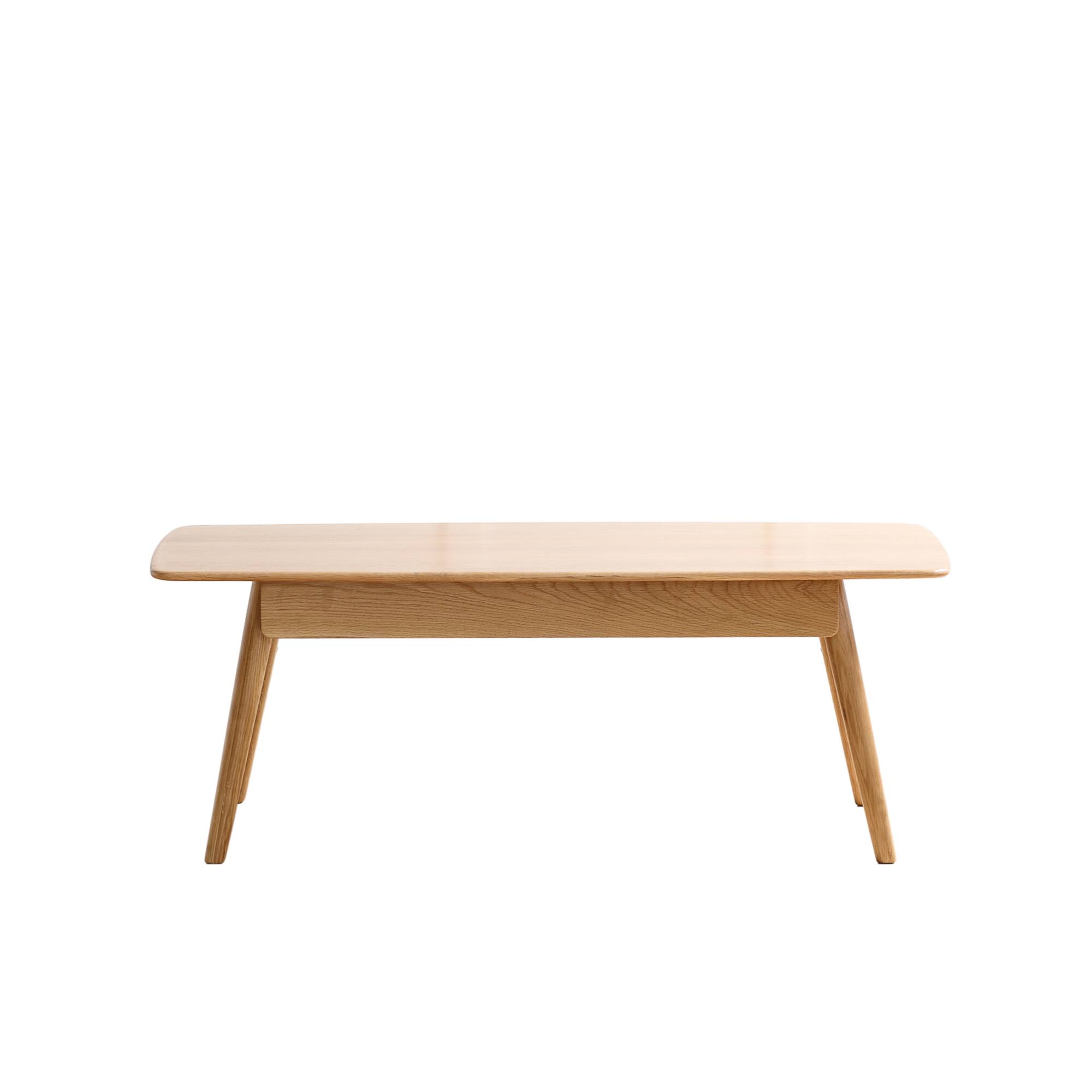 Left. GOODSILO - Solid Wood Coffee Table with Storage Shelf - Natural Oak Finish for Home Office Study and Living Room - Oak.